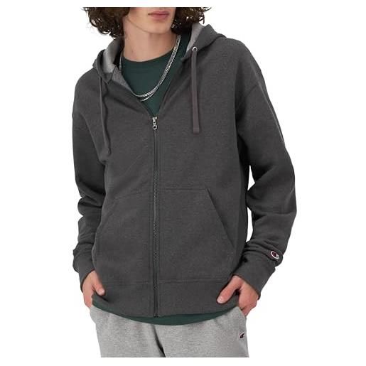 Champion men's powerblend full-zip hoodie, team red scarlet, medium