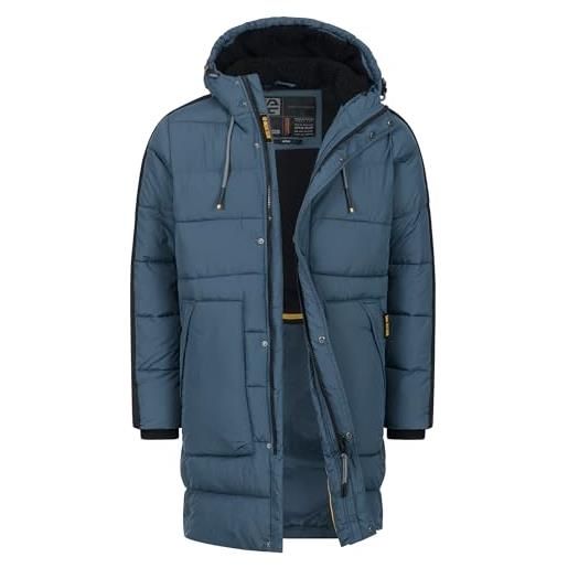 Indicode uomo inkenter giacca invernale con cappuccio e fodera in pile | giubbino da uomo invernale giacca trapuntata per uomini, nero , m