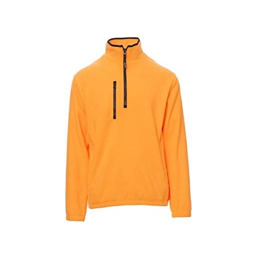 PAYPER pirenei felpa pile da lavoro uomo donna 100% poliestere chiusura zip elastici stringi polso tasca frontale arancione (3xl)