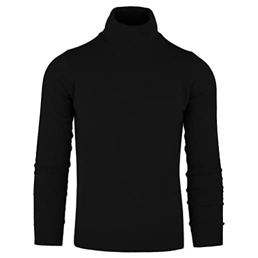 Cashmere Zone cz - dolcevita maglione uomo pullover invernale manica lunga collo alto caldo in 5% cashmere 25% lana, 30% viscosa e 40% poliamide (m, bordeaux)