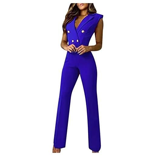 WOXIHUAN jumpsuit donna estate tuta tutina elegante tuta elegante pantaloni lungo tuta vita alta tuta tinta unita playsuit tuta cerimonia cocktail overall monopezzi tutine elegante tuta donna casual