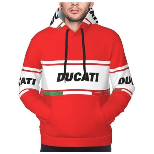 KVHSVEGO compatible with ducati felpa con cappuccio da uomo, maglia, maglione a maniche lunghe con pullover casual tascabile
