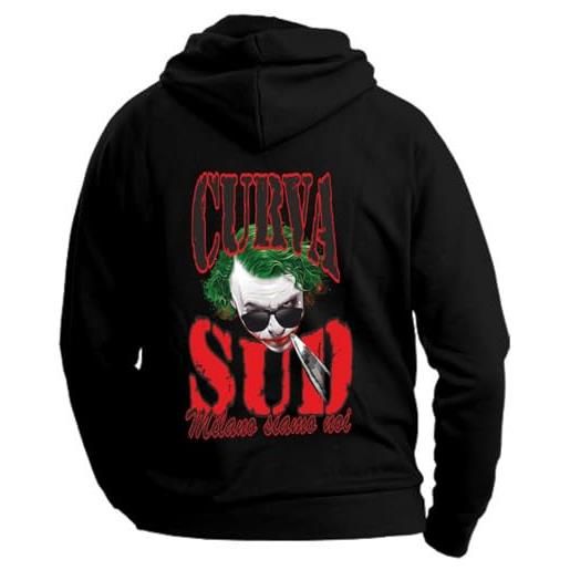 VIA CONDOTTI felpa stampa sia davanti sia retro per la curva sud colore principale nero taglia m