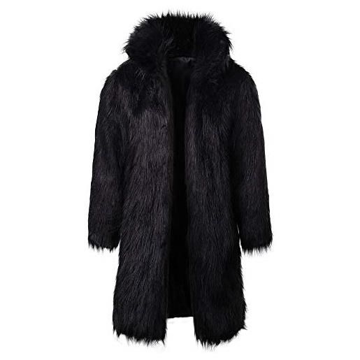 AnyuA cappotto con uomo collo alto di cardigan outwear parka in pelliccia sintetica autunno inverno bianco xl