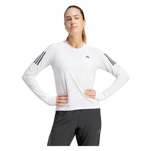 Adidas maglietta a maniche lunghe da donna own the run, bianco, l
