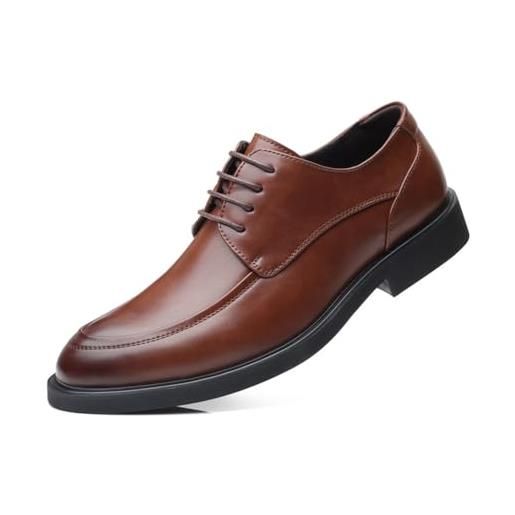 KYOESCAI scarpe oxford da uomo derby basse eleganti scarpe da sposa scarpe stringate leggere da uomo, marrone, 37 eu