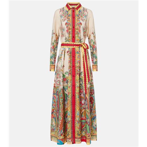 Etro abito chemisier in cotone con stampa paisley