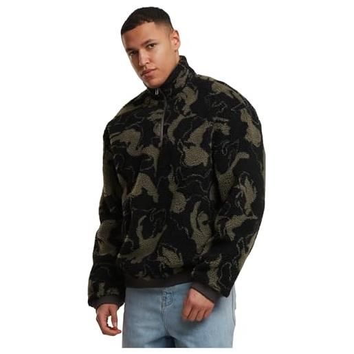 Urban Classics tb8024-oversized pattern teddy troyer felpa, oliveswirl, xl da uomo, oliveswirl, xl