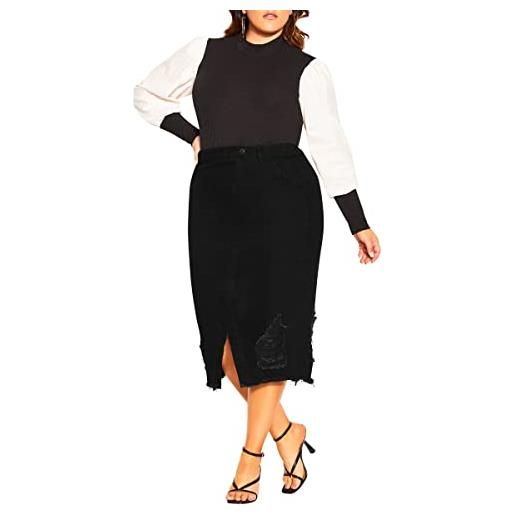 City chic plus size gonna star crossed, black wash, 52 di più donna