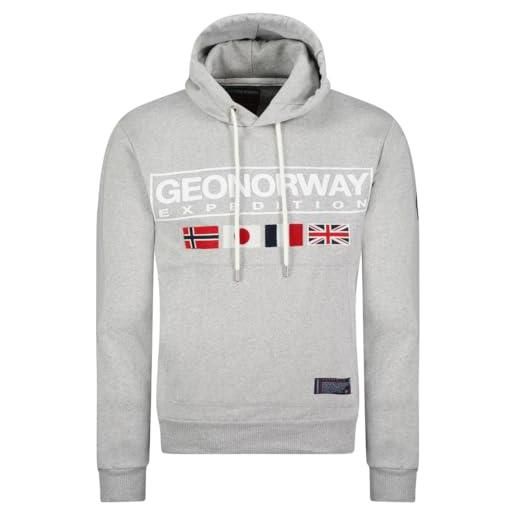 Geographical Norway great blended grey db men 317 (wy8612h/gn-blended grey) misto grigio uomo da vestire sopra la testa sportiva traspirante con cappuccio xl