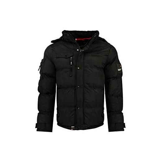 Geographical Norway giacca bonap giubbotto piumino manica lunga con cappuccio uomo wr045h/gn-nero-l
