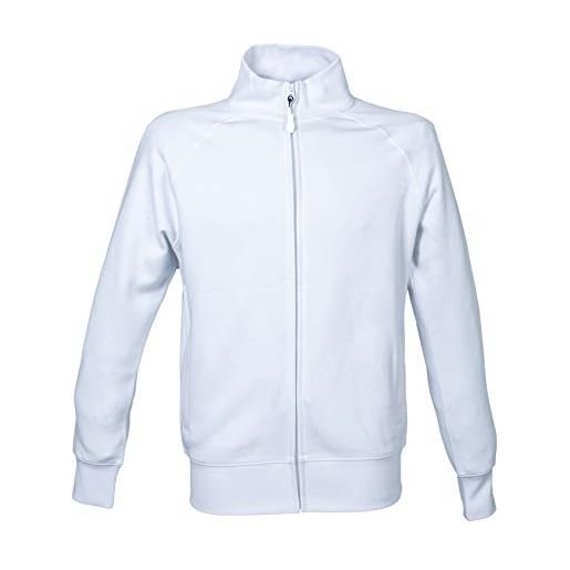 JRC 993128 malesia man felpa da uomo misto cotone poliestere chiusura zip lunga tasche laterali bianco (m)