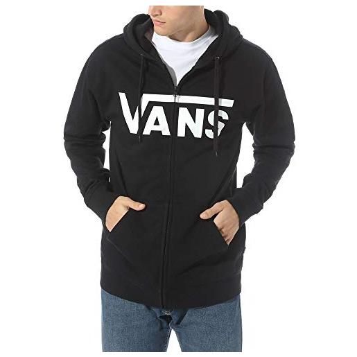 Vans mn classic zip felpa con cappuccio ii, nero (nero e bianco y28), l uomo
