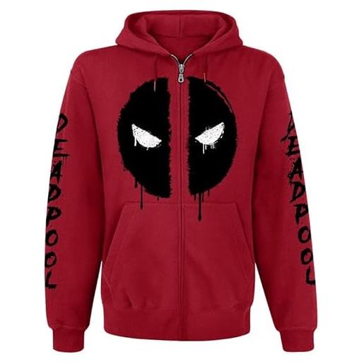 Deadpool logo uomo felpa jogging rosso xl 80% cotone, 20% poliestere regular