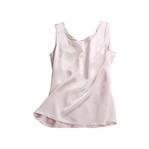 LSHARON SILK 100% 19 momme mulberry silk camicetta da donna, nero , m