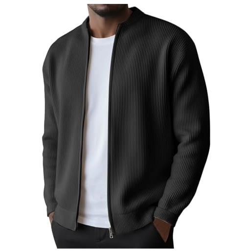 DUHGBNE felpa uomo leggera felpa lunga oversize da uomo taglia forte con tasche stile euro-americano autunno-inverno collo alto senza cappuccio abiti da lavoro invernale