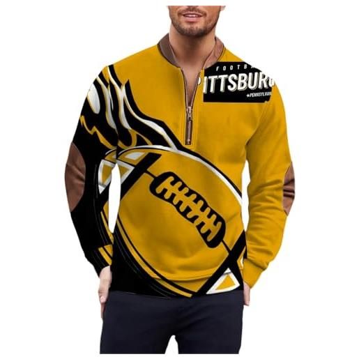 DUHGBNE felpa con zip e cappuccio uomo felpa da uomo con bottoni in legno e collo eretto maglia pesante merizzata giacca elegante senza cappuccio per felpe