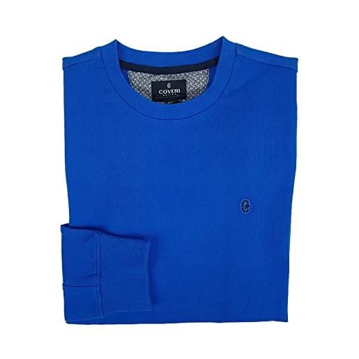 Coveri felpa chiusa girocollo paricollo uomo sportiva 100% cotone garzato m l xl (xl - azzurro)