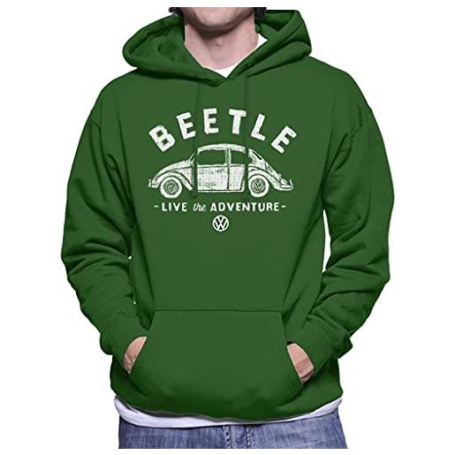 All+Every volkswagen beetle white live the adventure retro logo men's hooded sweatshirt
