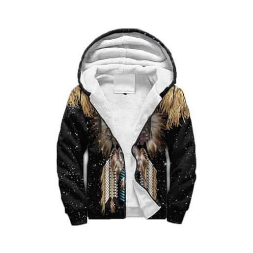 Hixingo felpa uomo con cappuccio invernale in pile calda, s-5xl thickened felpe giacca manica lunga stampato in 3d calda hoodie con cerniera, cappotto giacca con tasche (universo nero, 3xl)