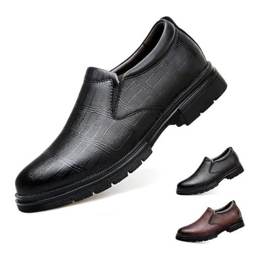 GiJQbFL scarpe eleganti da uomo con rialzo invisibile rialzanti e rialzanti - scarpe oxford in pelle con rialzo antiscivolo da 2,36