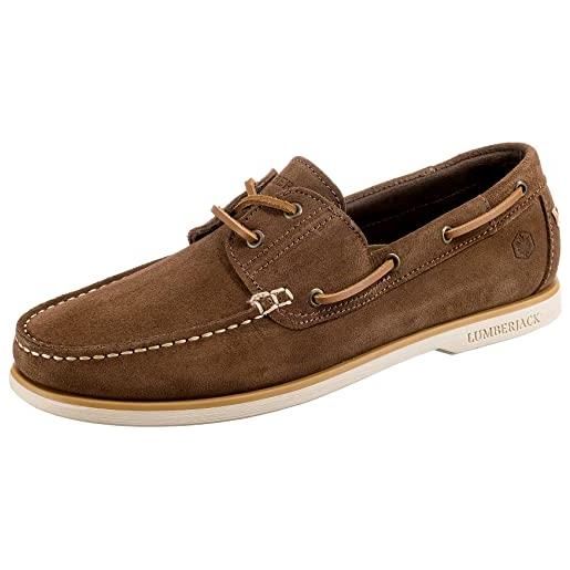 lumberjack uomo navigator piatto oxford, marrone, 42 eu