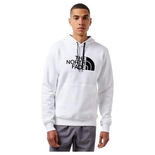 The north face felpa con cappuccio drew peak, uomo, tnf white/tnf black, xl