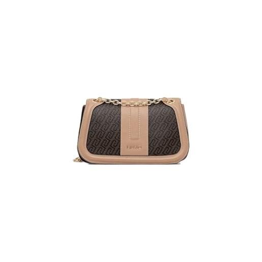 Liu Jo borsa a spalla ematite m con logo monogram, testa di moro, 26x15x8 cm, tracolla scorrevole con catena