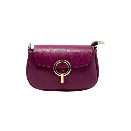 Chicca Borse borsa clutch borsetta elegante con tracolla da donna in pelle (cuoio)