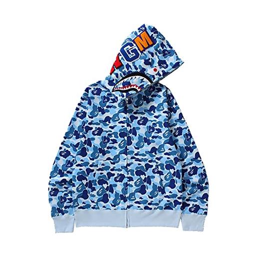 Generic felpa con cappuccio stampata alla moda con cerniera completa per uomo donna giacca felpa mimetica, stile 8, m
