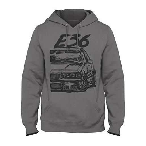 1/4 Mile Kult e36 m3 - felpa con cappuccio da uomo #2066 grigio scuro m