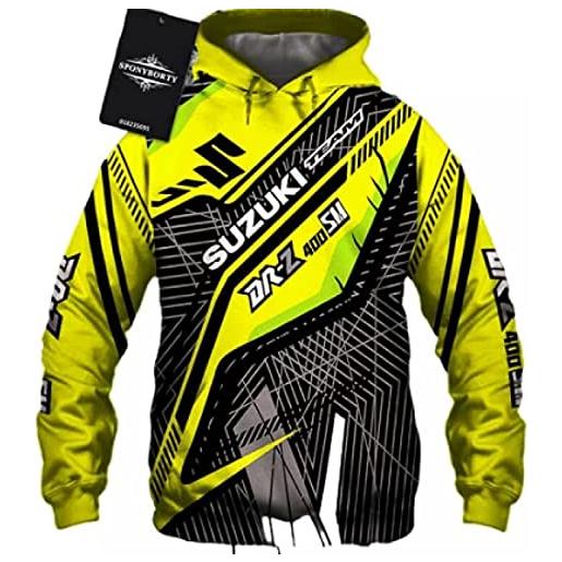 CLOZAM felpe con cappuccio unisex con stampa 3d di s. U. Z. U. K. I, con cappuccio, top casual a maniche lunghe, felpa da motociclista sportiva con tasche - b||xxl
