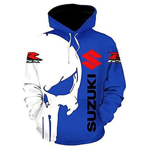 CLOZAM felpe con cappuccio unisex con stampa 3d di s. U. Z. U. K. I, con cappuccio, top casual a maniche lunghe, felpa da motociclista sportiva con tasche - b||xxl