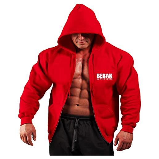BEBAK ACTIVE bebak - felpa con cappuccio da uomo, con cerniera, per bodybuilding, da uomo, con scritta arnold schwarzenegger, maglietta da uomo, taglia s, m, l, xl, 2xl, 3xl, 4xl, 5x, grigio, sportivo. , l