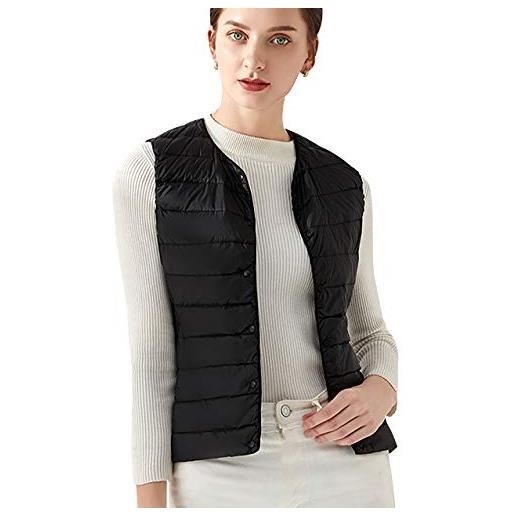 Peuignao piumino smanicato donna gilet piumino donna leggero corto gilet imbottito piume donna corti giubbotto gilet piuma imbottiti donna giacca piumini senza maniche donna invernali taglie forti marina 2xl