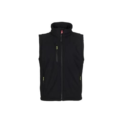 Ergos Workwear payper creek pad vest gilet in soft-shell imbottito da uomo chiusura zip sbs multitasche bande retroriflettenti (it, testo, xl, regular, regular, standard, nero/nero)