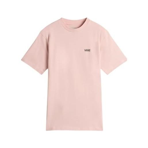 Vans maglietta da donna a maniche corte con logo sul petto sinistro, rosa seppia, s