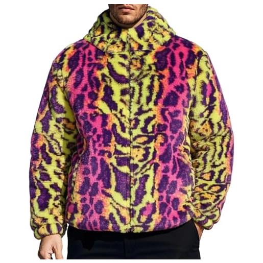Générique felpa con cappuccio da uomo con cerniera leopard pilou pilou giacca con cappuccio da uomo invernale caldo in pile con tasche oversize in pelliccia sintetica cardigan jumper pullover creativo moda