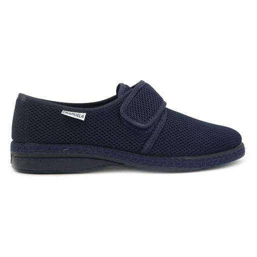 EMANUELA 5254 blu pantofole uomo a rete con strappo blu