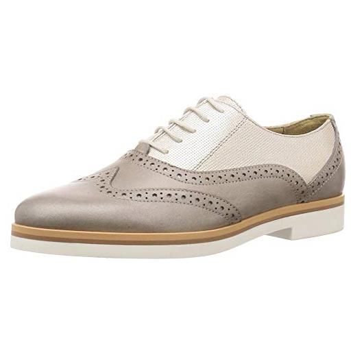 Geox d janalee g - scarpe oxford donna, grigio (silver/lt greyc0898), 35 eu