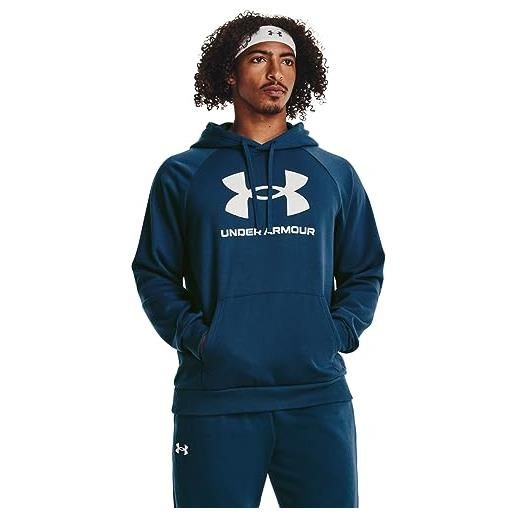 Under Armour felpa con cappuccio in pile rival, (426) varsity blue/white, m uomo