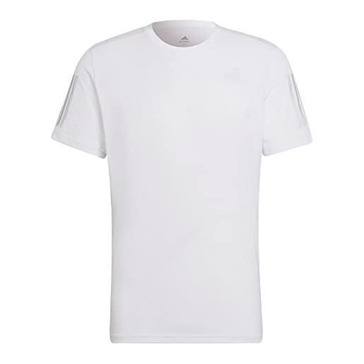 adidas men's standard own the run tee, white/reflective silver, large
