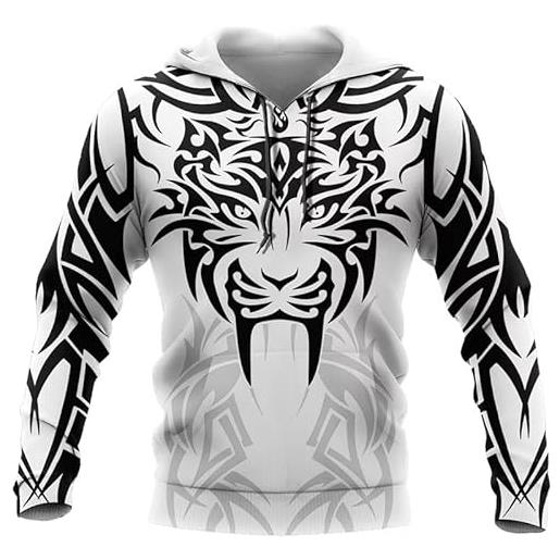 oneforus uomo felpa con cappuccio felpa a maniche lunghe con stampa grafica 3d tribal tattoo giacca con cappuccio con cerniera streetwear
