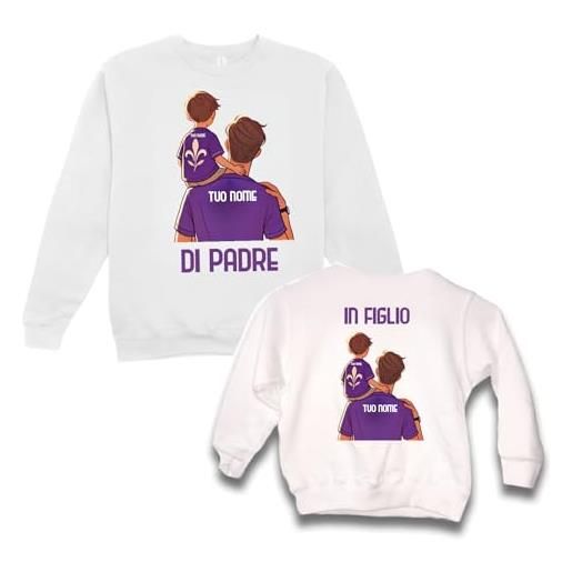 D&Vlab coppia di felpe maglie di padre in figlio idea regalo per il papà squadre tifosi viola