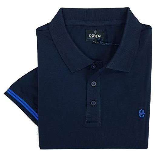 Coveri maglia polo uomo manica corta 100% cotone logo colletto m l xl xxl xxxl (xxl - blu)
