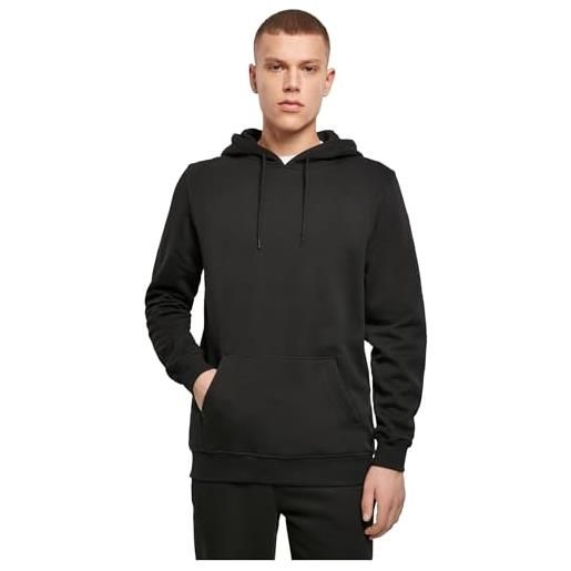 Build Your Brand felpa con cappuccio organica da uomo, nero, l