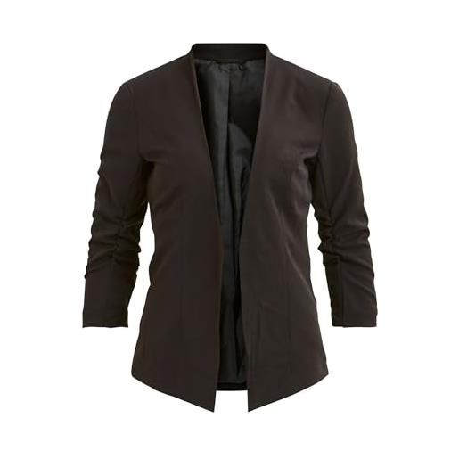 Vila clothes viher 3/4 new blazer-noos, blazer donna, nero (black), 36 (taglia produttore: small)