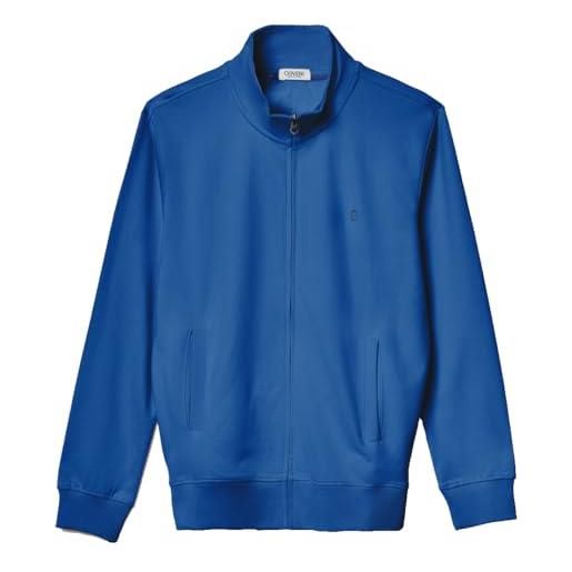Coveri felpa uomo aperta cerniera cotone garzato leggero taglie forti 3xl 4xl 5xl 6xl (3xl - militare)
