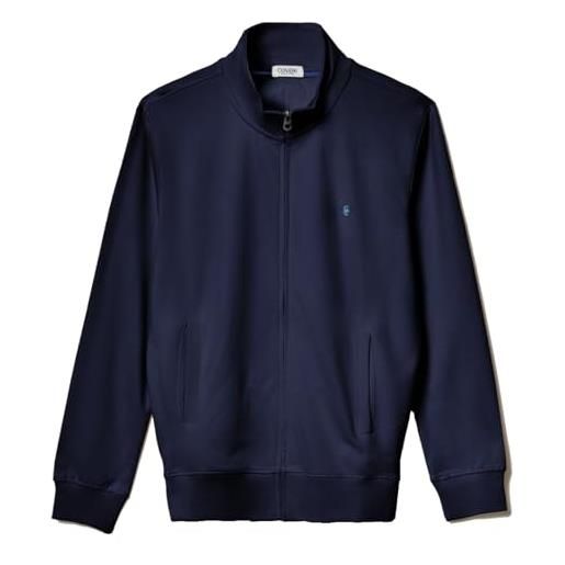 Coveri felpa uomo aperta cerniera cotone garzato leggero taglie forti 3xl 4xl 5xl 6xl (3xl - nero)