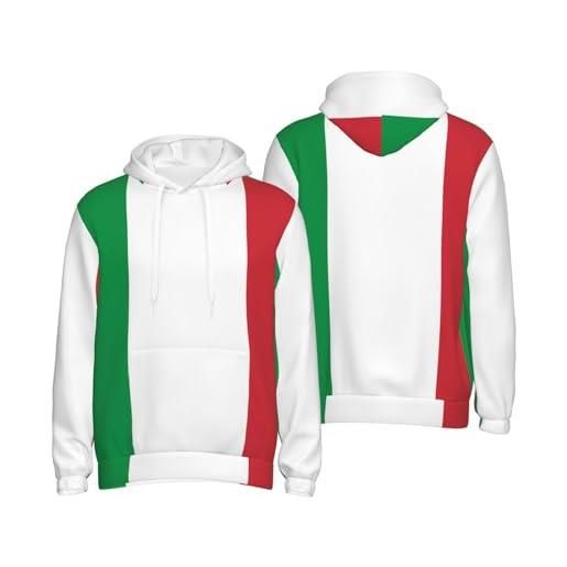 Generic italia bandiera felpa con cappuccio italia manica lunga felpa con cappuccio da uomo pullover per uso quotidiano attività ricreative all'aperto picnic multicolore